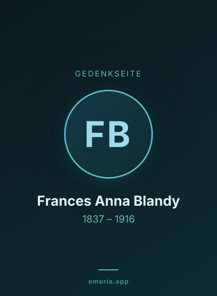 Gedenkportrait von Frances Anna Blandy