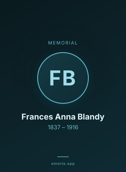 Memorial portrait of Frances Anna Blandy