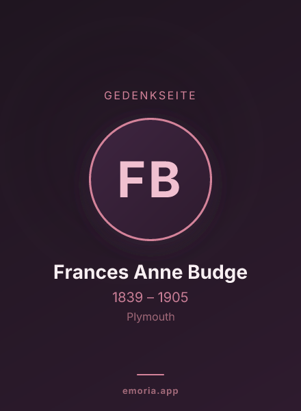 Gedenkportrait von Frances Anne Budge