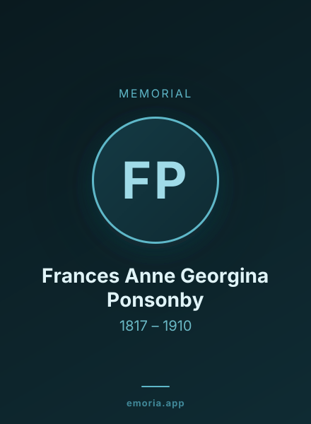 Memorial portrait of Frances Anne Georgina Ponsonby