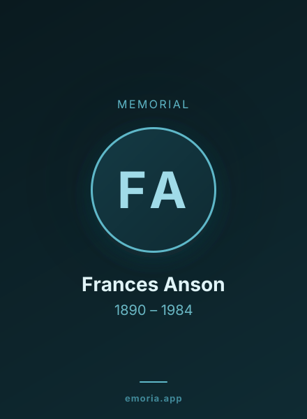Memorial portrait of Frances Anson