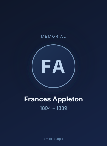 Memorial portrait of Frances Appleton