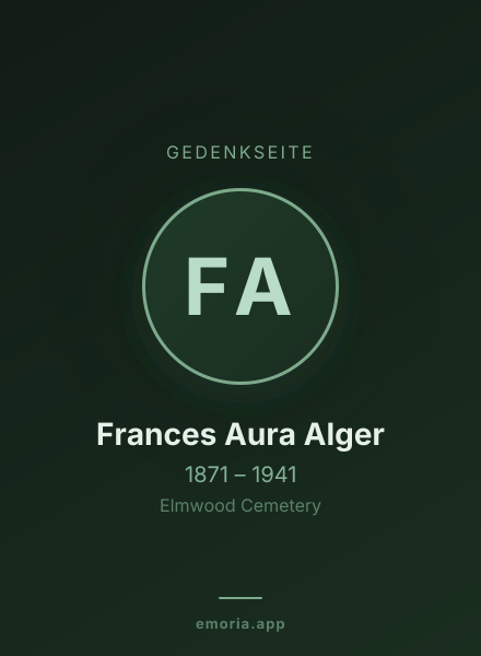 Gedenkportrait von Frances Aura Alger