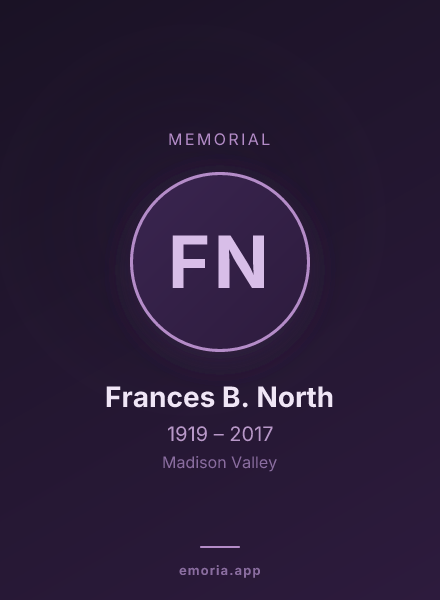 Memorial portrait of Frances B. North