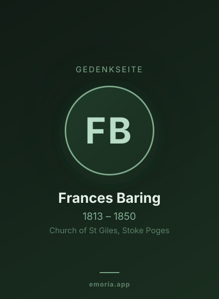 Gedenkportrait von Frances Baring