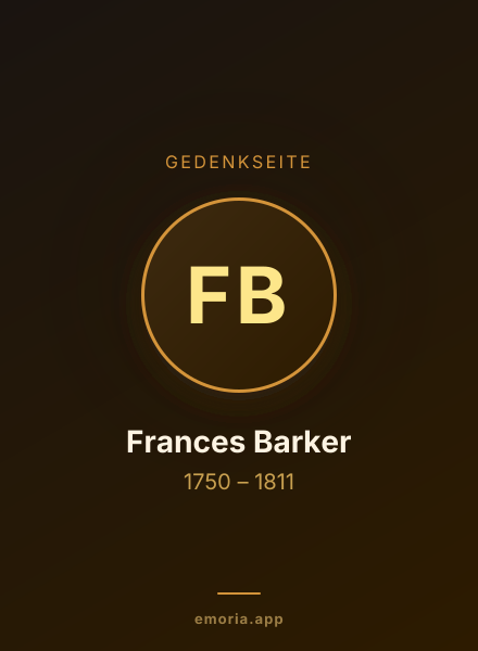 Gedenkportrait von Frances Barker