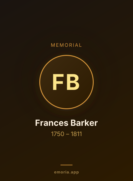 Memorial portrait of Frances Barker