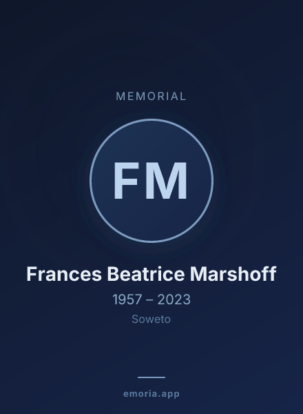 Memorial portrait of Frances Beatrice Marshoff