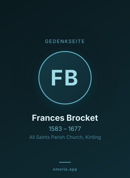 Gedenkportrait von Frances Brocket