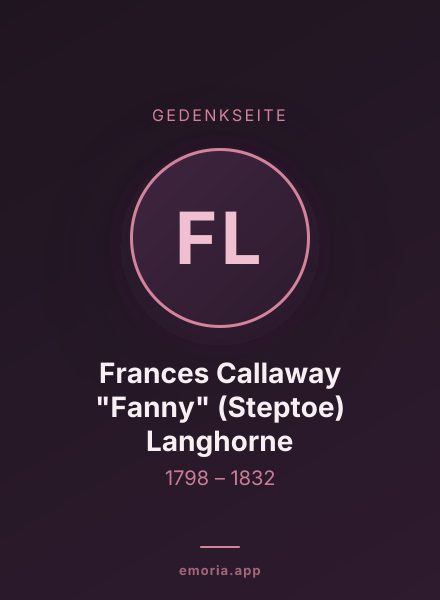 Gedenkportrait von Frances Callaway "Fanny" (Steptoe) Langhorne