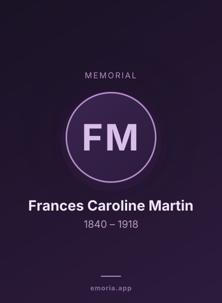 Memorial portrait of Frances Caroline Martin