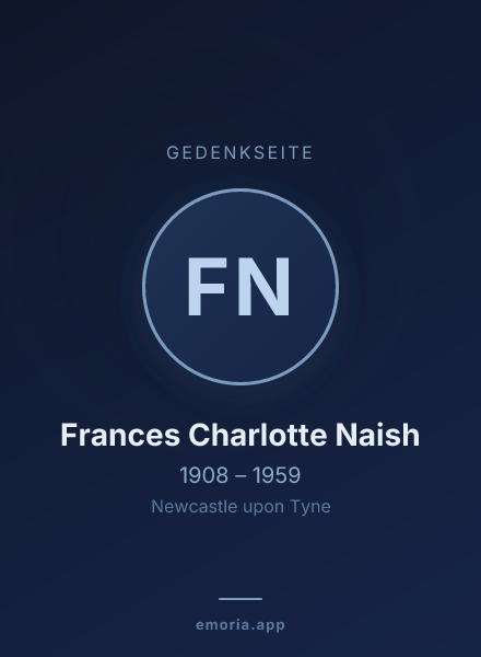 Gedenkportrait von Frances Charlotte Naish