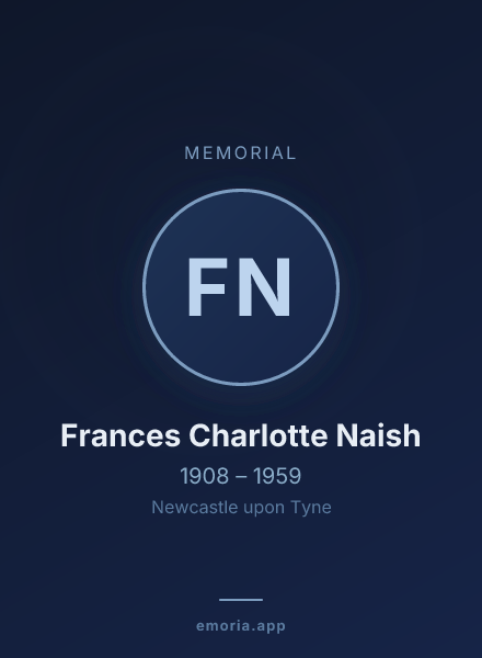 Memorial portrait of Frances Charlotte Naish