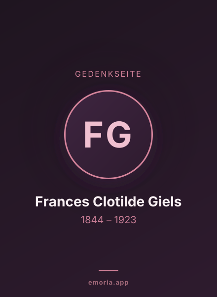 Gedenkportrait von Frances Clotilde Giels