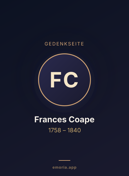 Gedenkportrait von Frances Coape