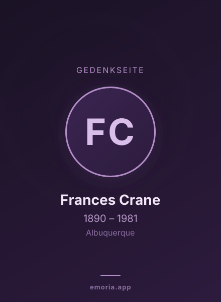 Gedenkportrait von Frances Crane