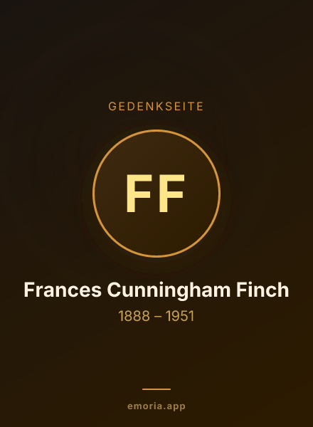 Gedenkportrait von Frances Cunningham Finch