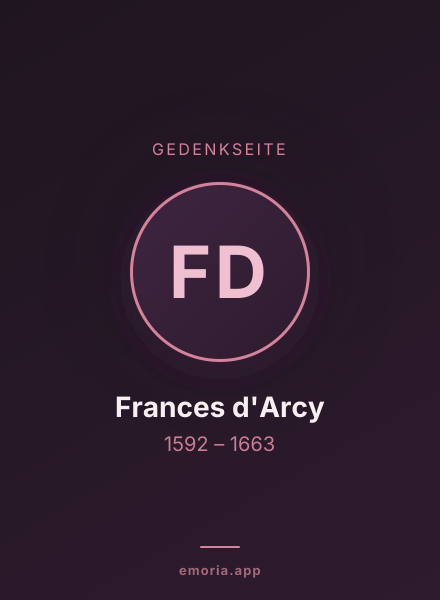 Gedenkportrait von Frances d'Arcy