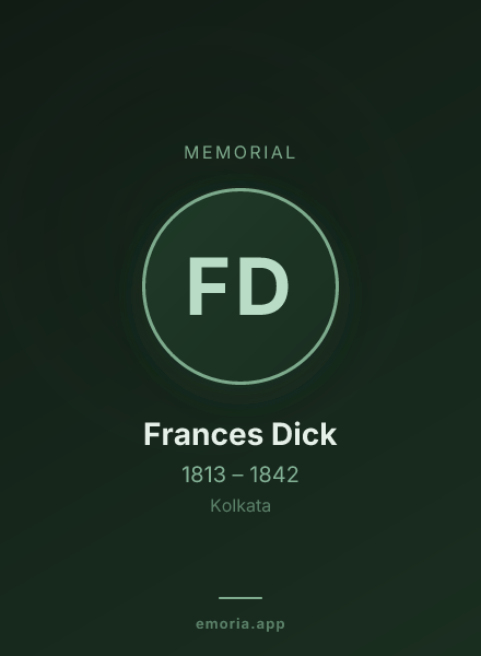 Memorial portrait of Frances Dick
