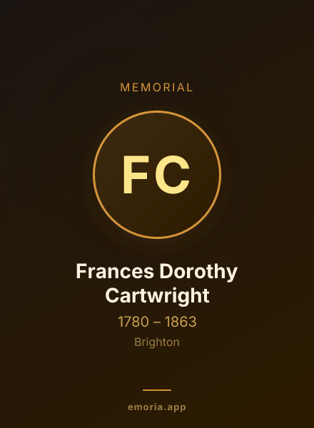 Memorial portrait of Frances Dorothy Cartwright