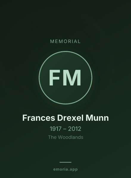 Memorial portrait of Frances Drexel Munn