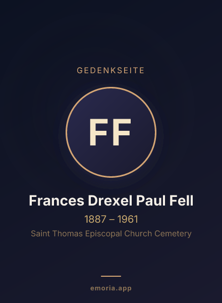 Gedenkportrait von Frances Drexel Paul Fell