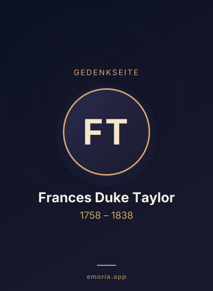 Gedenkportrait von Frances Duke Taylor