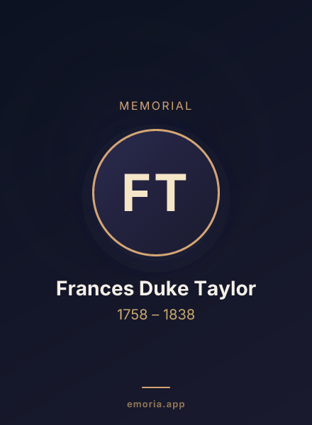 Memorial portrait of Frances Duke Taylor