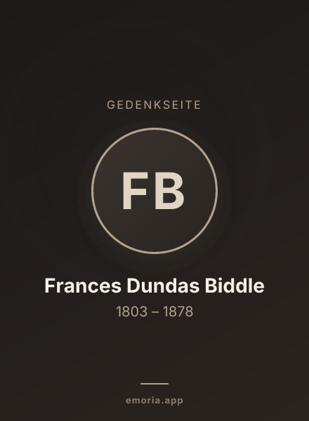 Gedenkportrait von Frances Dundas Biddle