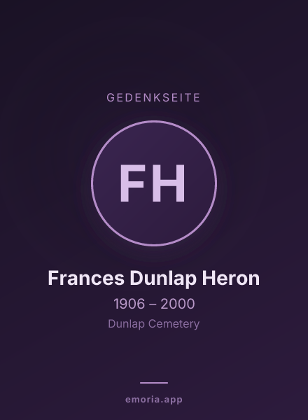 Gedenkportrait von Frances Dunlap Heron