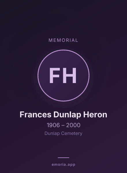 Memorial portrait of Frances Dunlap Heron