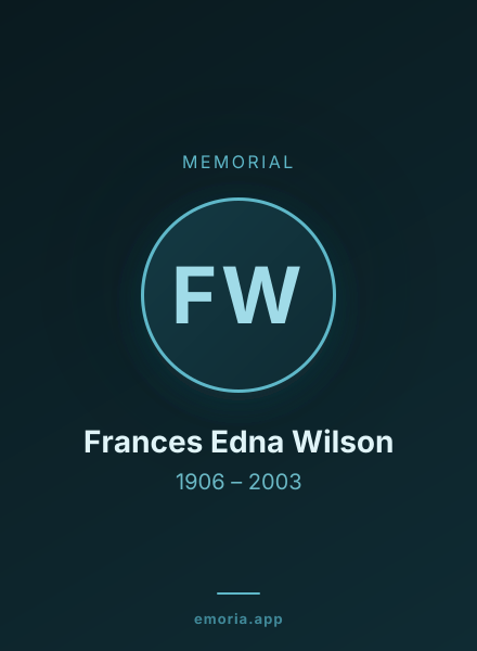 Memorial portrait of Frances Edna Wilson