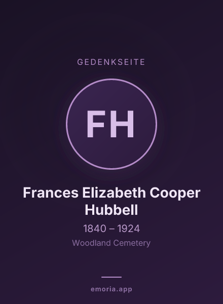 Gedenkportrait von Frances Elizabeth Cooper Hubbell
