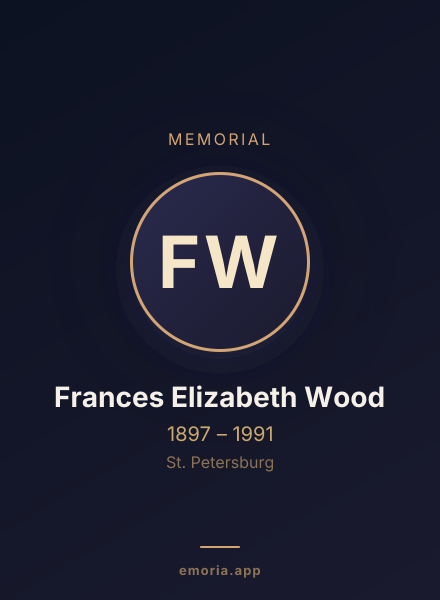 Memorial portrait of Frances Elizabeth Wood