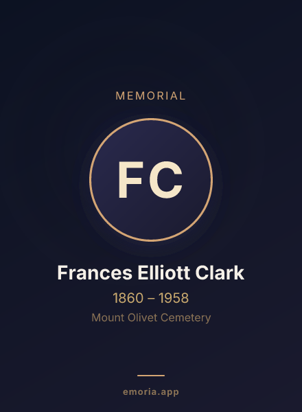 Memorial portrait of Frances Elliott Clark