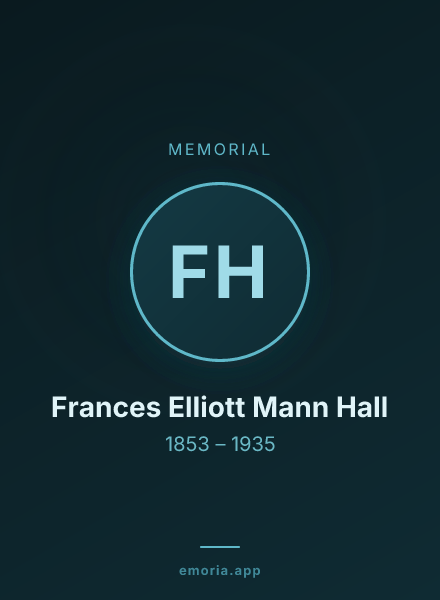 Memorial portrait of Frances Elliott Mann Hall