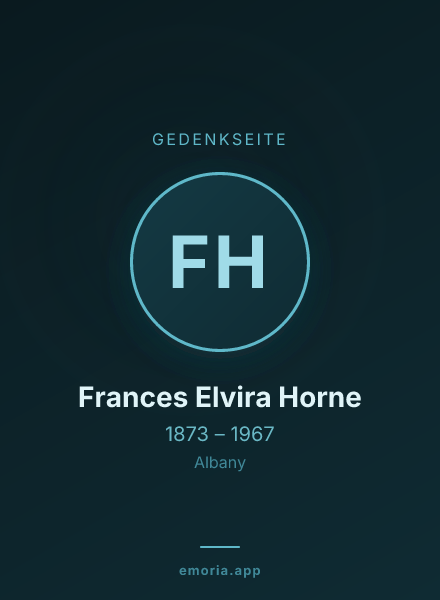 Gedenkportrait von Frances Elvira Horne