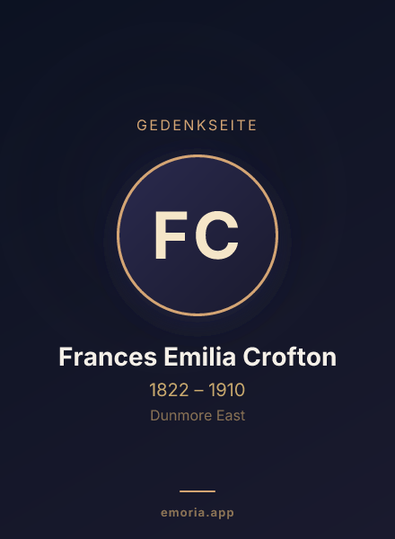 Gedenkportrait von Frances Emilia Crofton