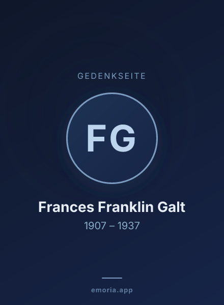 Gedenkportrait von Frances Franklin Galt