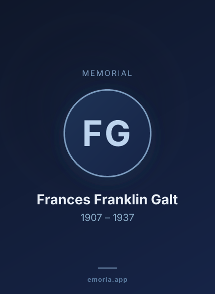 Memorial portrait of Frances Franklin Galt