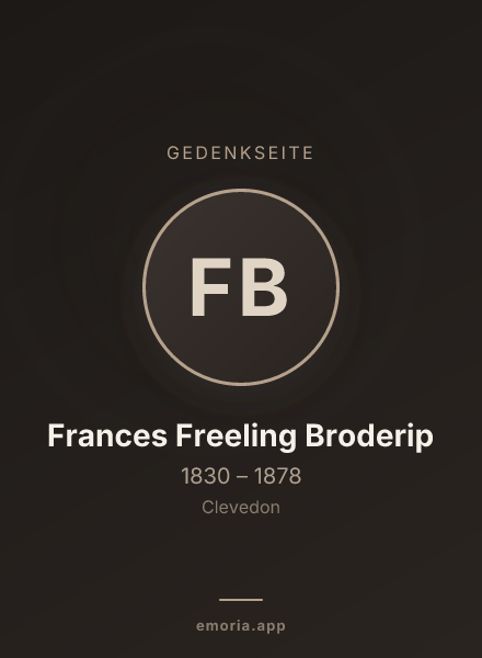 Gedenkportrait von Frances Freeling Broderip