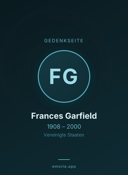 Gedenkportrait von Frances Garfield