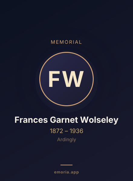 Memorial portrait of Frances Garnet Wolseley