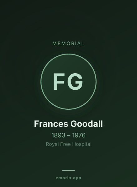Memorial portrait of Frances Goodall