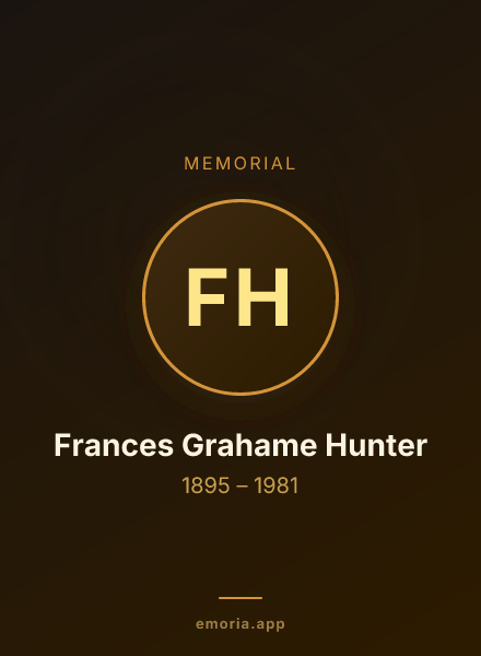 Memorial portrait of Frances Grahame Hunter