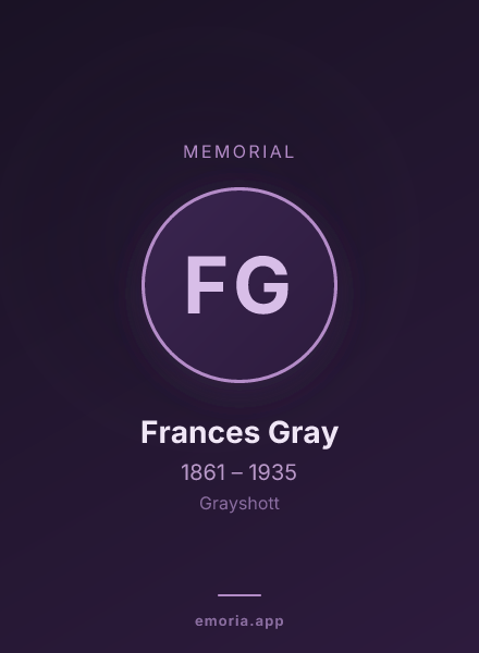 Memorial portrait of Frances Gray