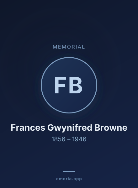 Memorial portrait of Frances Gwynifred Browne