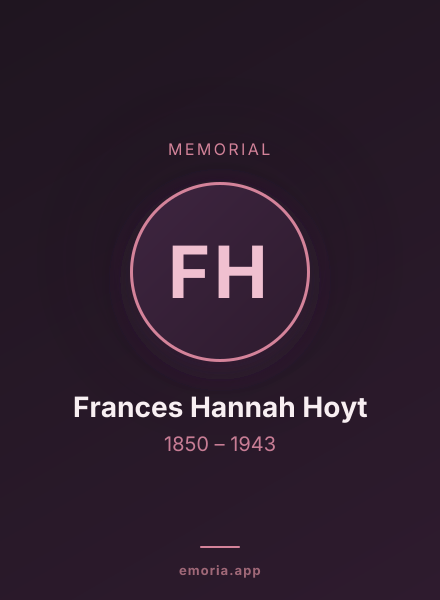 Memorial portrait of Frances Hannah Hoyt
