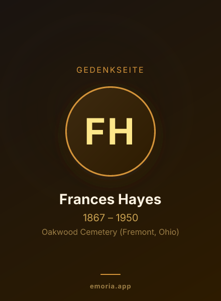 Gedenkportrait von Frances Hayes