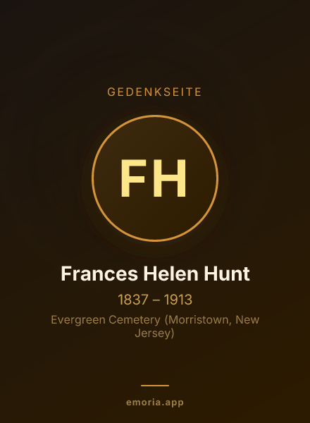 Gedenkportrait von Frances Helen Hunt